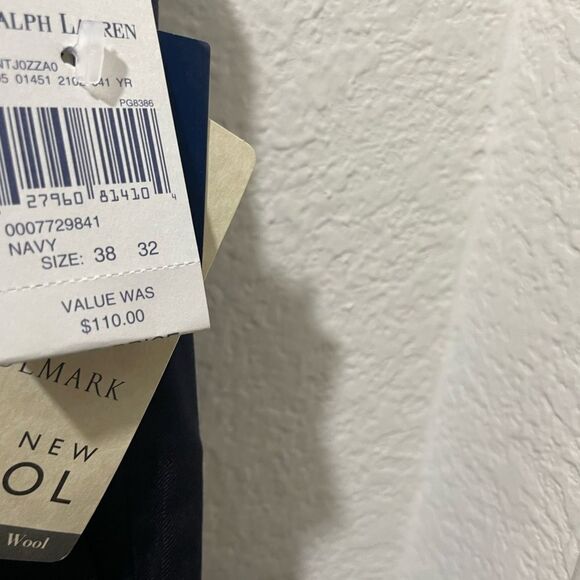 New Polo university by Ralph Lauren Pants Size 38Wx 32L 100% Wool - Picture 3 of 11